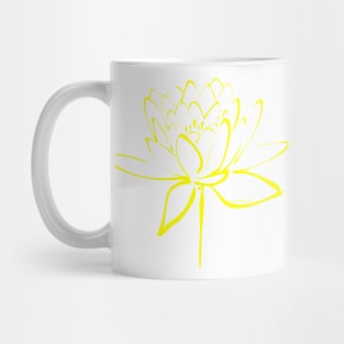 Yellow Lotus Calligraphy Mug